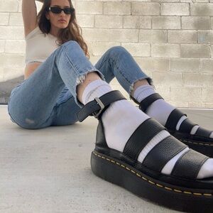 DOC MARTEN - CLARISSA II WOMEN'S LEATHER PLATFORM SANDALS